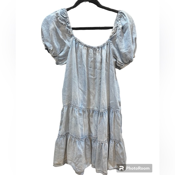 NEW, Mustard Seed, Chambray/Denim Short Sleeved Dress, Size Small - Picture 12 of 16